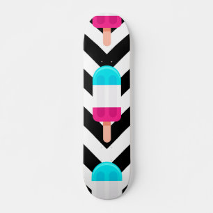 Summer Ice Cream Pattern Skateboard