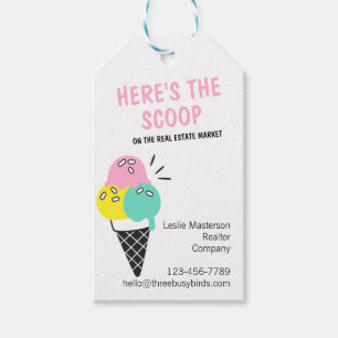 Summer Ice Cream Real Anwesen Marketing Tags Geschenkanhänger