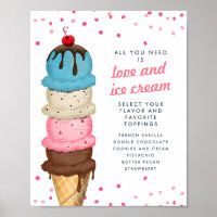 Summer Ice Cream Station Modernes Brautparty