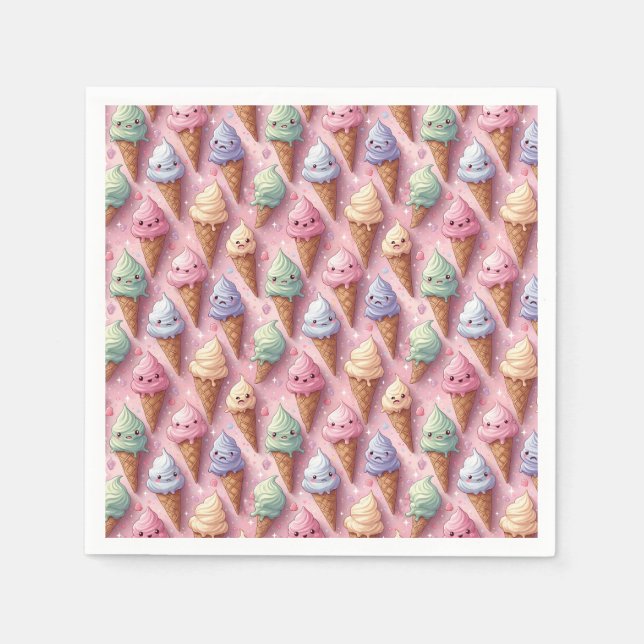 Summer Ice Creme Cone Collection Serviette (Vorderseite)