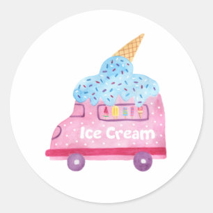 Summer Ice Creme Geburtstagsparty Runder Aufkleber
