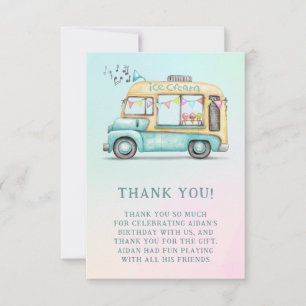 Summer Ice Creme Truck Geburtstagsparty Danke