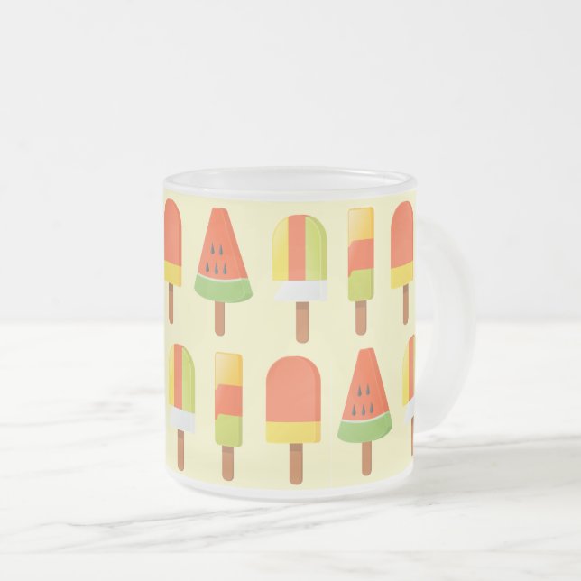 Summer Ice Lollies Pattern Mattglastasse (VorderseiteRechts)