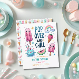Summer Ice Pop Popsice Ice Creme Geburtstagskinder Einladung