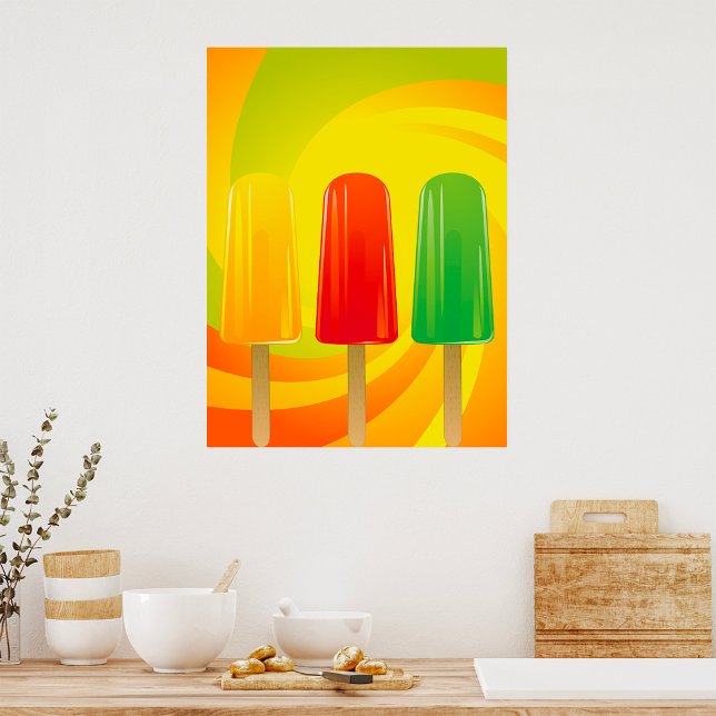 Summer Ice Pops Trio Bright Popsicles Poster (Von Creator hochgeladen)
