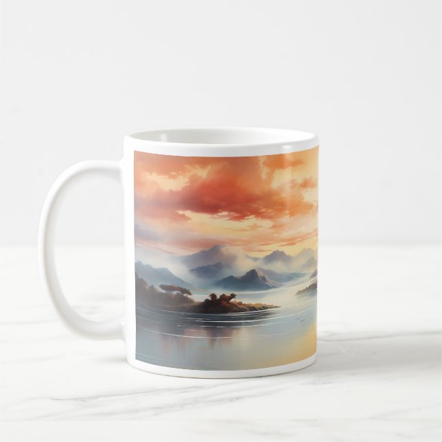 Summer Ink Painting Style Kaffeetasse (Links)