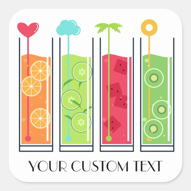 Summer Juices Custom Text Aufkleber (Vorderseite)
