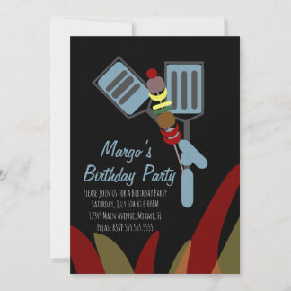 Summer Kabobs Cookout Park Geburtstag Papier Cu Einladung