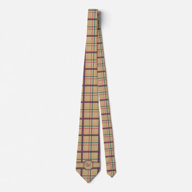 Summer Kariert Men Neck Tie Krawatte (Vorderseite)