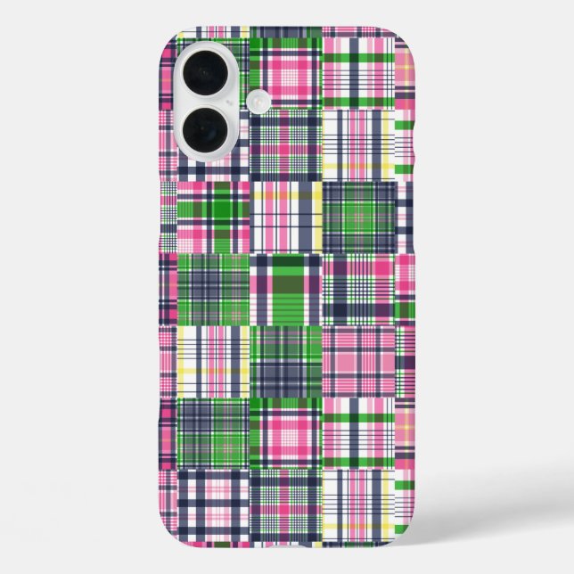 Summer Kariert Pink Madras Patchwork Case-Mate iPhone Hülle (Rückseite)