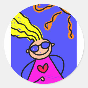 Summer Kid Runder Aufkleber