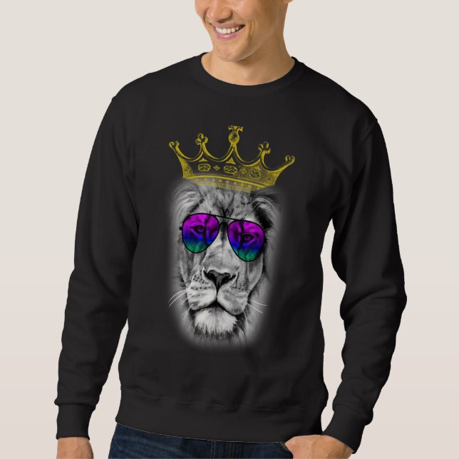 Summer King Summer Beach Lion Wear Crown Lion Sweatshirt (Vorderseite)