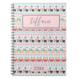 Summer Kitty Cats Spiral Foto Notebook Notizblock