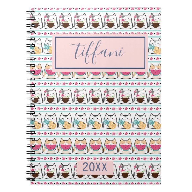 Summer Kitty Cats Spiral Foto Notebook Notizblock (Vorderseite)