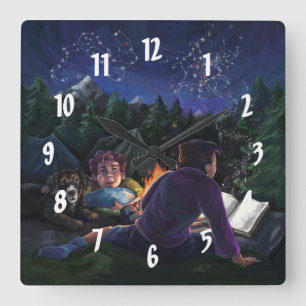 Summer Knights Quadratische Wanduhr