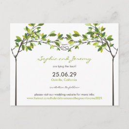 Summer Knotted Liebe Trees Save the Date Postcard Ankündigungspostkarte