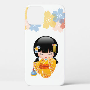 Summer Kokeshi Doll - Yellow Kimono Geisha Girl Case-Mate iPhone Hülle