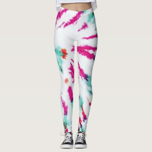 Summer Künstlerisch Girl Neon Aquamarin Pink Gefär Leggings