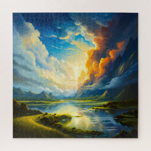 Summer Lake - Four Seasons Illustration Puzzle