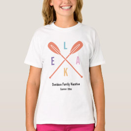 Summer Lake Paddle in Pastel Matching Family Kid T-Shirt