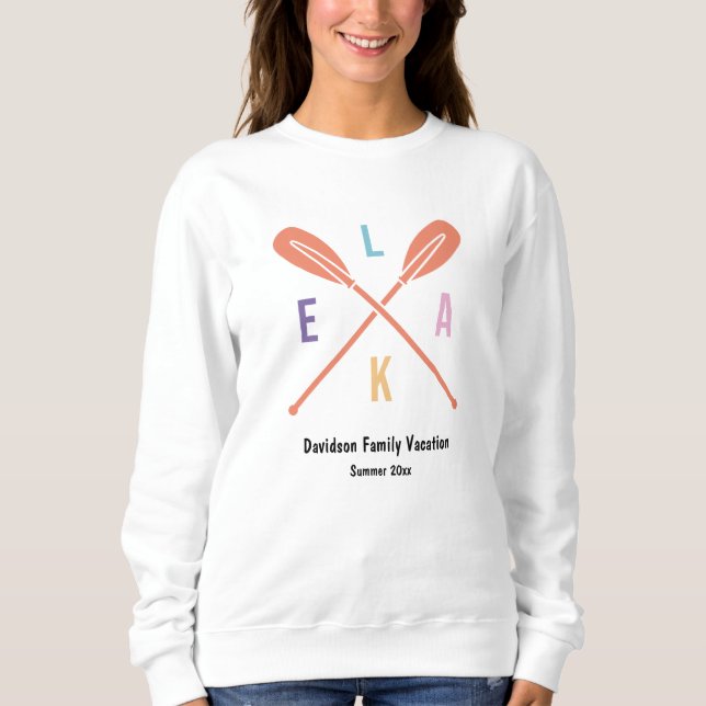Summer Lake Paddle in Pastel Matching Family Sweatshirt (Vorderseite)