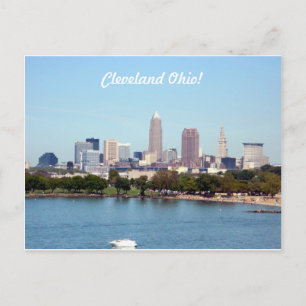 Summer Lake Skyline Cleveland OH Postkarte