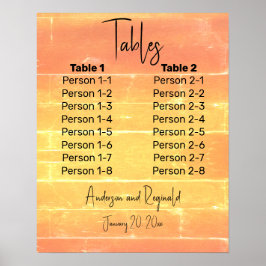 Summer Lässig Pastel Empfang 8x2 Sitzkarte Poster