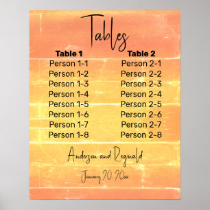 Summer Lässig Pastel Empfang 8x2 Sitzkarte Poster