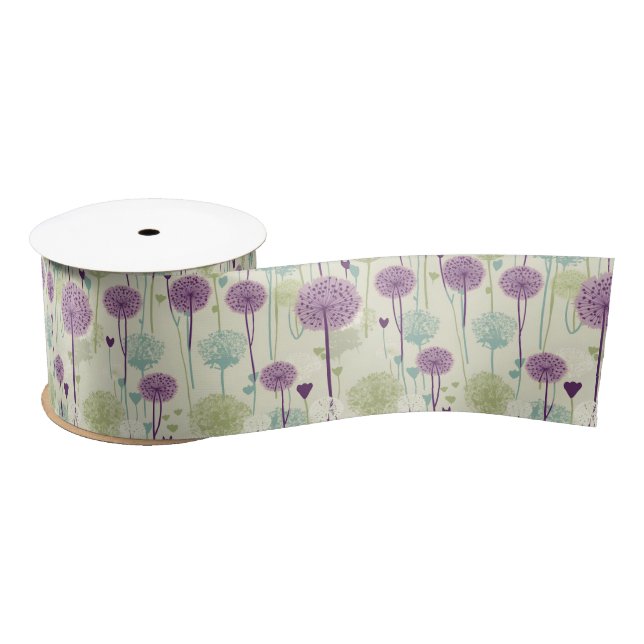 Summer Lavender Dandelion Design Satinband (Spule)