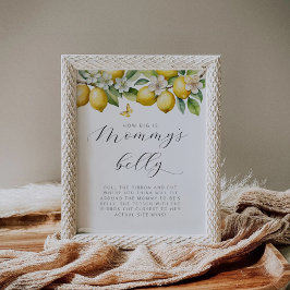 Summer Lemon Baby Dusche wie groß ist Mama's Bauch Poster