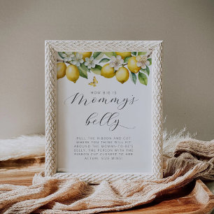 Summer Lemon Baby Dusche wie groß ist Mama's Bauch Poster