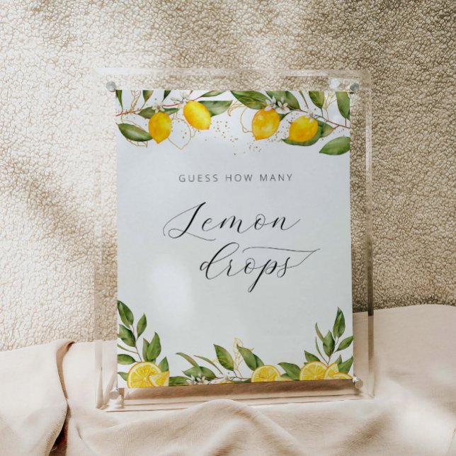 Summer Lemon Baby Dusche Wie viele Lemon Tropfen Poster (Von Creator hochgeladen)