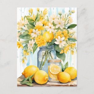 Summer Lemon Blossom Jar Feiertagspostkarte