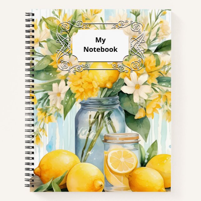 Summer Lemon Blossom Jar Notizbuch (Vorderseite)