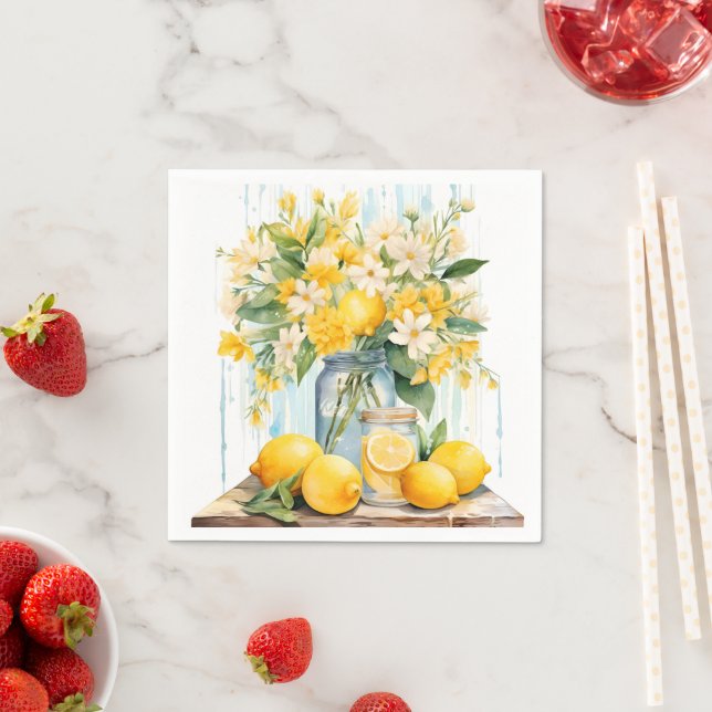 Summer Lemon Blossom Jar Serviette (Beispiel)