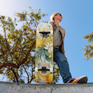 Summer Lemon Blossom Jar Skateboard