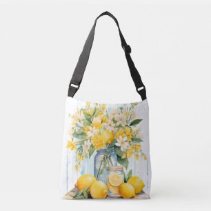 Summer Lemon Blossom Jar Tragetaschen Mit Langen Trägern