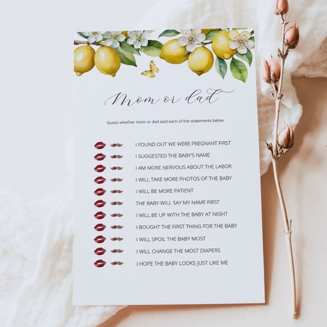 Summer Lemon Citrus Mama oder Vater Baby Showspiel (Von Creator hochgeladen)