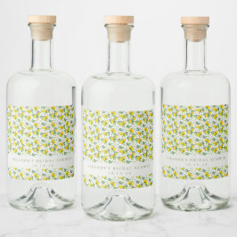 Summer Lemon Frucht Muster Custom Brautparty Alkoholflaschenetikett
