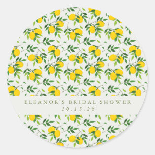 Summer Lemon Frucht Muster Custom Brautparty Runder Aufkleber