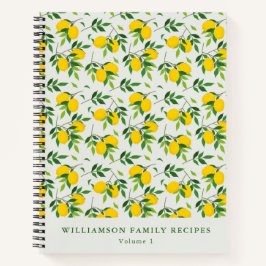 Summer Lemon Fruit Muster Custom Rezept Notizbuch
