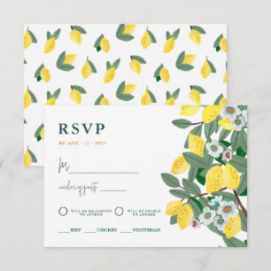 Summer Lemon Italy Sunset Wedding RSVP Karte