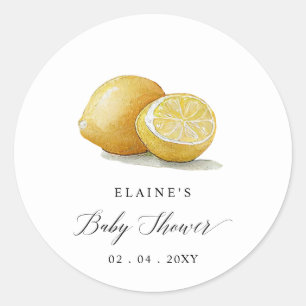 Summer Lemon Limon Citrus Baby Dusche Runder Aufkleber