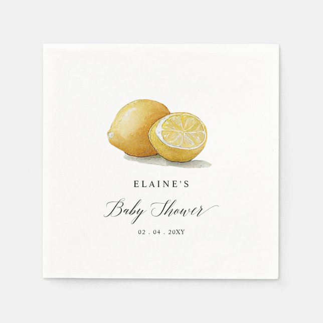 Summer Lemon Limon Citrus Baby Dusche Serviette (Vorderseite)