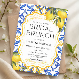 Summer Lemon Mediterranean Bridal Brunch Einladung