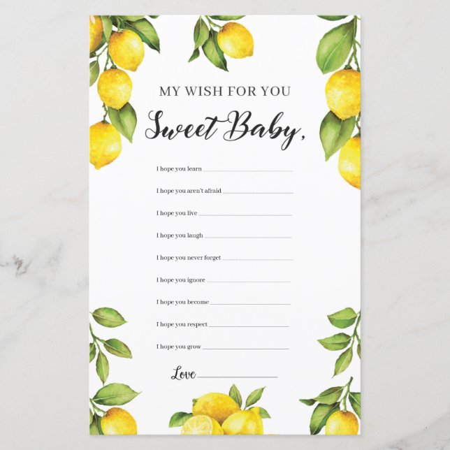 Summer Lemon meine Wünsche für das Kinderspiel (Vorderseite)