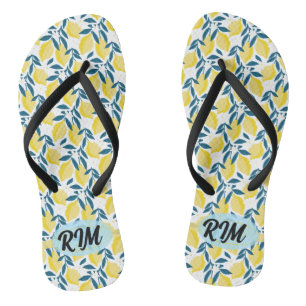 Summer Lemon Muster Erstgelbe weiße Limonade Flip Flops