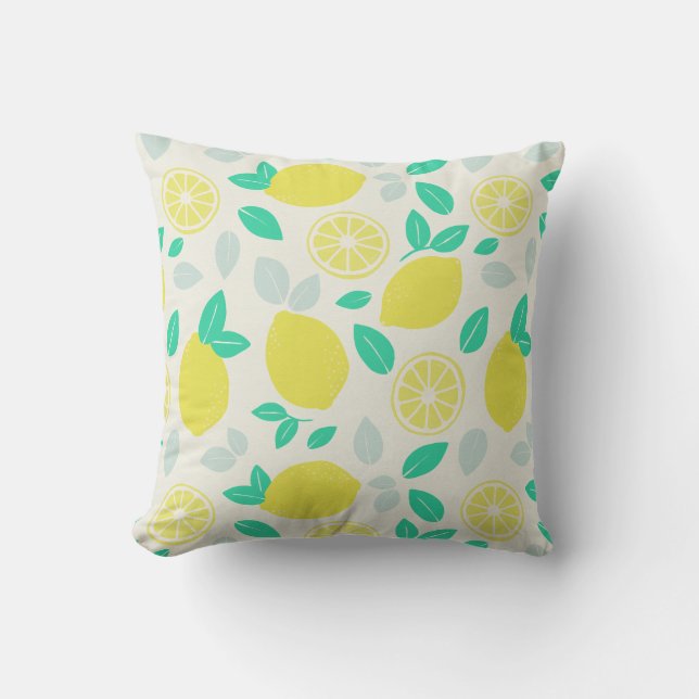 Summer Lemon Muster in Cream Kissen (Vorderseite)