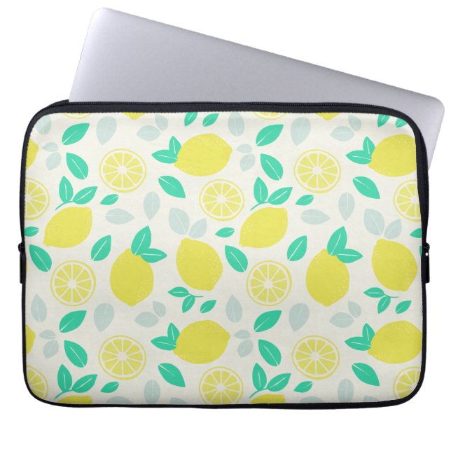 Summer Lemon Muster in Cream Laptopschutzhülle (Vorderseite)