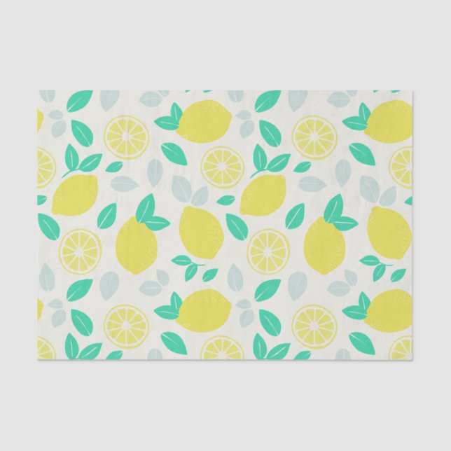Summer Lemon Muster in Cream Seidenpapier (Vorderseite)